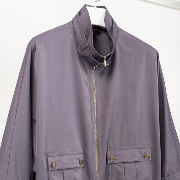St. John PF/12 Purple Mock-Neck Blouson Jacket - Picture 3 of 9